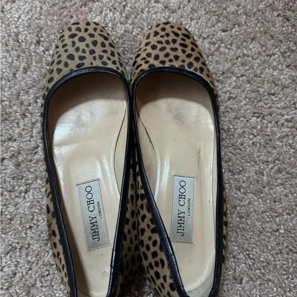 Jimmy Choo Cheetah Print Ponyhair Flats Authentic - Picture 2 of 12